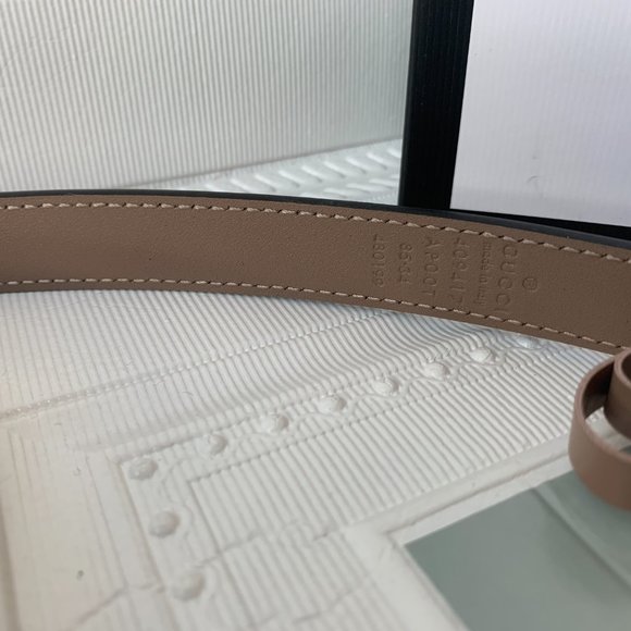Leather belt with GG buckle main image 5